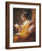 A Young Girl Reading-Jean-Honoré Fragonard-Framed Art Print