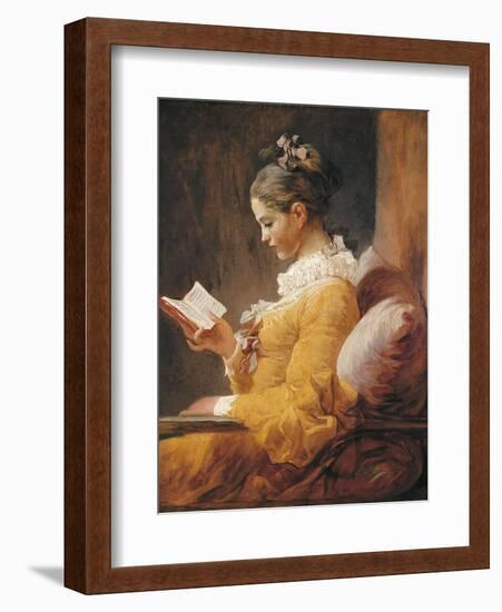 A Young Girl Reading-Jean-Honoré Fragonard-Framed Art Print