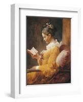 A Young Girl Reading-Jean-Honoré Fragonard-Framed Art Print