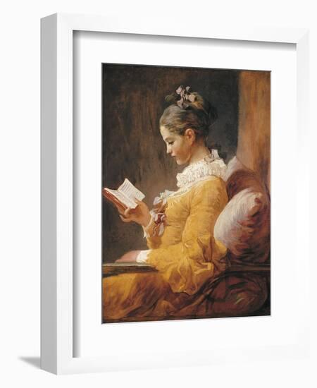 A Young Girl Reading-Jean-Honoré Fragonard-Framed Art Print