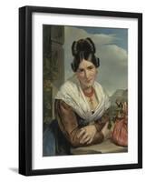 A Young Girl Reposing-Jan Adam Kruseman-Framed Art Print