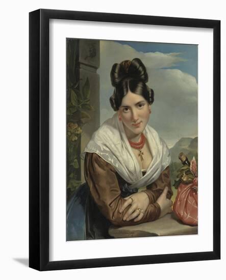 A Young Girl Reposing-Jan Adam Kruseman-Framed Art Print