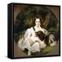 A Young Girl Resting in a Landscape with Her Dog-Frederich August Kaulbach-Framed Stretched Canvas