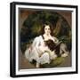 A Young Girl Resting in a Landscape with Her Dog-Frederich August Kaulbach-Framed Giclee Print