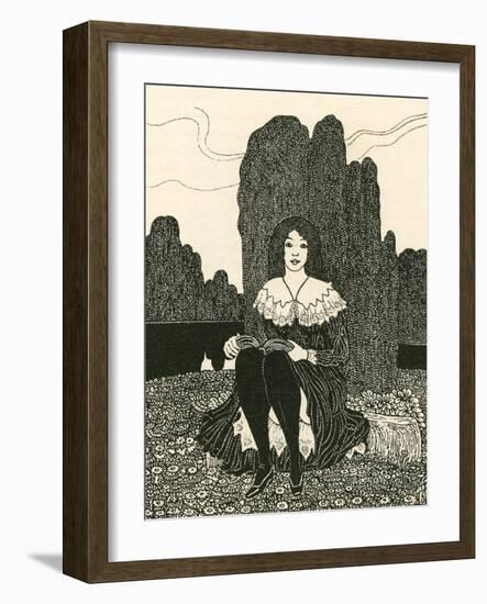 A Young Girl Sat Alone Reading. from Illustrierte Sittengeschichte Vom Mittelalter Bis Zur Gegenwar-null-Framed Giclee Print