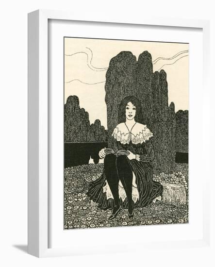 A Young Girl Sat Alone Reading. from Illustrierte Sittengeschichte Vom Mittelalter Bis Zur Gegenwar-null-Framed Giclee Print