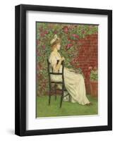 A Young Girl Seated in a Chair, a Bowl of Cherries in Her Hand, (Pencil and W/C on Paper)-Kate Greenaway-Framed Premium Giclee Print