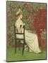 A Young Girl Seated in a Chair, a Bowl of Cherries in Her Hand, (Pencil and W/C on Paper)-Kate Greenaway-Mounted Premium Giclee Print