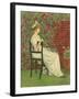 A Young Girl Seated in a Chair, a Bowl of Cherries in Her Hand, (Pencil and W/C on Paper)-Kate Greenaway-Framed Giclee Print