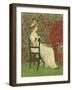 A Young Girl Seated in a Chair, a Bowl of Cherries in Her Hand, (Pencil and W/C on Paper)-Kate Greenaway-Framed Giclee Print