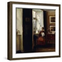 A Young Girl Sewing-Carl Holsoe-Framed Giclee Print