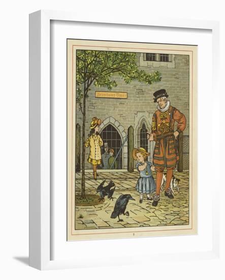 A Young Girl Stands Nervously Beside a Yeoman of the Guard-Thomas Crane-Framed Giclee Print