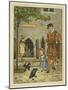 A Young Girl Stands Nervously Beside a Yeoman of the Guard-Thomas Crane-Mounted Giclee Print