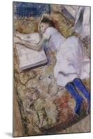 A Young Girl Stretched Out and Looking at an Album-Edgar Degas-Mounted Premium Giclee Print