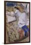 A Young Girl Stretched Out and Looking at an Album-Edgar Degas-Framed Giclee Print