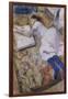 A Young Girl Stretched Out and Looking at an Album-Edgar Degas-Framed Giclee Print