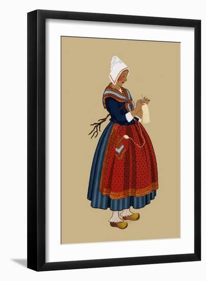 A Young Girl Tatting Lace-Elizabeth Whitney Moffat-Framed Art Print