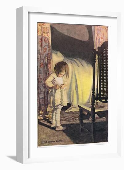 A Young Girl Undressing, from 'A Child's Garden of Verses' by Robert Louis Stevenson, Published…-Jessie Willcox-Smith-Framed Giclee Print