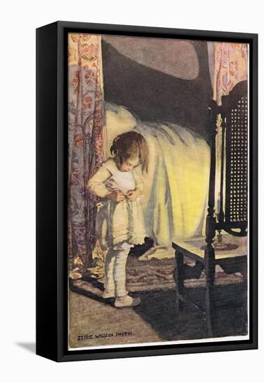 A Young Girl Undressing, from 'A Child's Garden of Verses' by Robert Louis Stevenson, Published…-Jessie Willcox-Smith-Framed Stretched Canvas