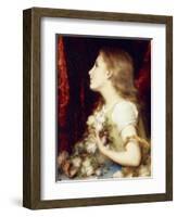 A Young Girl with a Basket of Flowers-Etienne Adolphe Piot-Framed Giclee Print