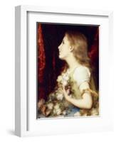 A Young Girl with a Basket of Flowers-Etienne Adolphe Piot-Framed Giclee Print