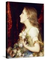 A Young Girl with a Basket of Flowers-Etienne Adolphe Piot-Stretched Canvas