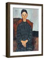 A young Girl with a Black Apron, 1918-Amedeo Modigliani-Framed Giclee Print