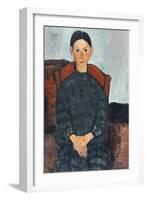 A young Girl with a Black Apron, 1918-Amedeo Modigliani-Framed Giclee Print