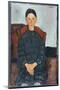 A Young Girl with a Black Overall, 1918-Amedeo Modigliani-Mounted Giclee Print