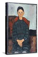 A Young Girl with a Black Overall, 1918-Amedeo Modigliani-Stretched Canvas
