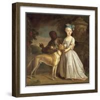 A Young Girl with a Dog and a Page, 1720-30-Bartholomew Dandridge-Framed Giclee Print