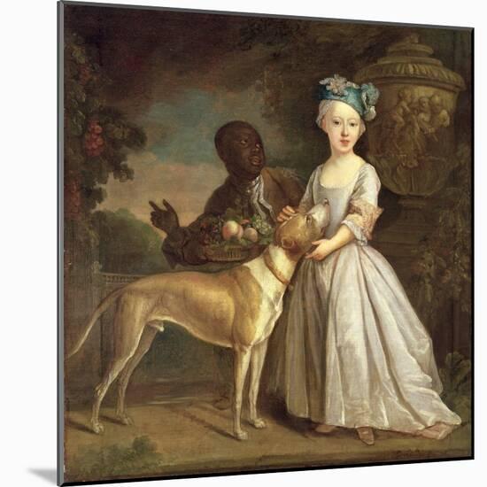 A Young Girl with a Dog and a Page, 1720-30-Bartholomew Dandridge-Mounted Giclee Print