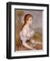 A Young Girl with Daisies, 1889-Pierre-Auguste Renoir-Framed Giclee Print