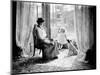 A Young Girl with Her Mother and Dog in England, Ca. 1900-null-Mounted Photographic Print