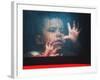 A Young Indonesian Boy Chases Raindrops on the Back Window of a Passenger Bus-null-Framed Photographic Print