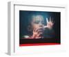 A Young Indonesian Boy Chases Raindrops on the Back Window of a Passenger Bus-null-Framed Photographic Print