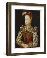 A Young Lady Aged 21, Possibly Helena Snakenborg, Later Marchioness of Northampton-British School 16th century-Framed Premium Giclee Print