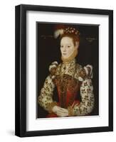 A Young Lady Aged 21, Possibly Helena Snakenborg, Later Marchioness of Northampton-British School 16th century-Framed Premium Giclee Print