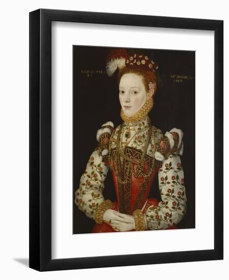 A Young Lady Aged 21, Possibly Helena Snakenborg, Later Marchioness of Northampton-British School 16th century-Framed Premium Giclee Print