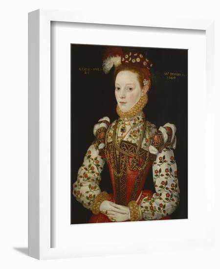 A Young Lady Aged 21, Possibly Helena Snakenborg, Later Marchioness of Northampton-British School 16th century-Framed Premium Giclee Print