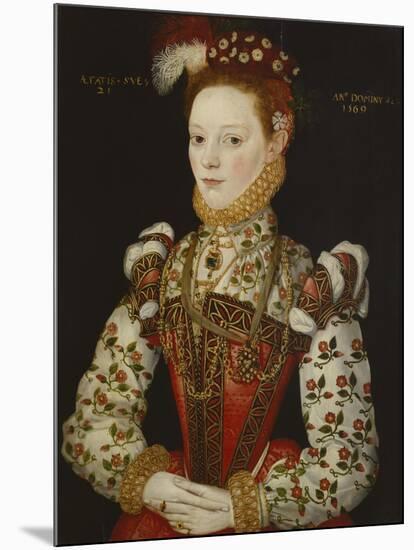 A Young Lady Aged 21, Possibly Helena Snakenborg, Later Marchioness of Northampton-British School 16th century-Mounted Giclee Print