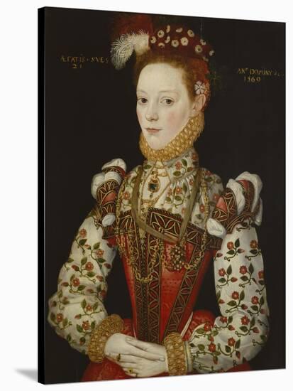 A Young Lady Aged 21, Possibly Helena Snakenborg, Later Marchioness of Northampton-British School 16th century-Stretched Canvas