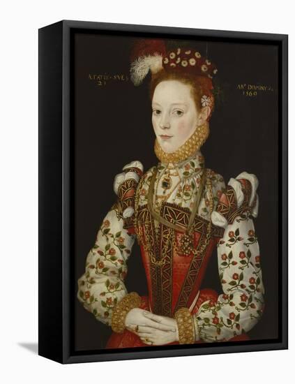 A Young Lady Aged 21, Possibly Helena Snakenborg, Later Marchioness of Northampton-British School 16th century-Framed Stretched Canvas