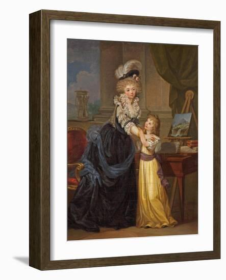 A Young Lady and a Little Girl, C.1785-Marguerite Gerard-Framed Giclee Print