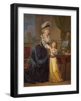 A Young Lady and a Little Girl, C.1785-Marguerite Gerard-Framed Giclee Print