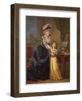 A Young Lady and a Little Girl, C.1785-Marguerite Gerard-Framed Giclee Print