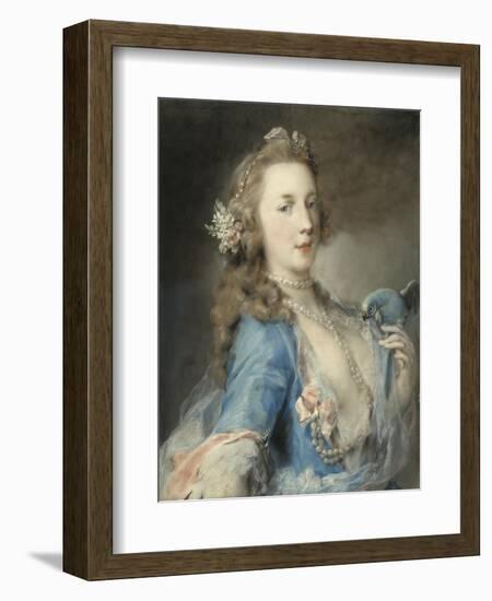 A Young Lady with a Parrot, C.1730-Rosalba Giovanna Carriera-Framed Giclee Print