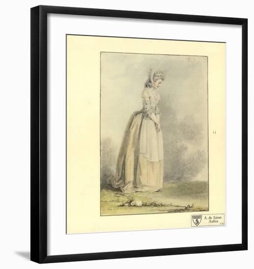 A Young Lady-Augustin De Saint-Framed Lithograph