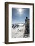 A Young Male Climber on the Summit of Pigeon Spire, Bugaboos, British Columbia-Steven Gnam-Framed Photographic Print