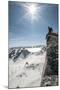 A Young Male Climber on the Summit of Pigeon Spire, Bugaboos, British Columbia-Steven Gnam-Mounted Photographic Print